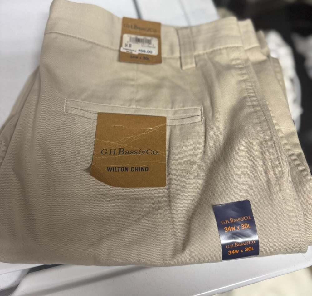 G.H. Bass & Co. Wilton Chino Pants Beige Size 34x30